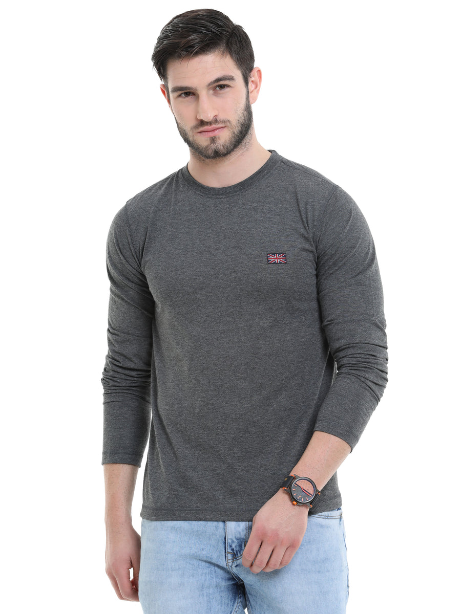BU 09 Round Neck Long Sleeve 1-Charcoal Melange