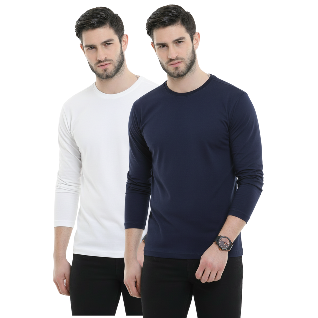 BU 09 full sleeve t-shirt pack of 2(Navy,Red)