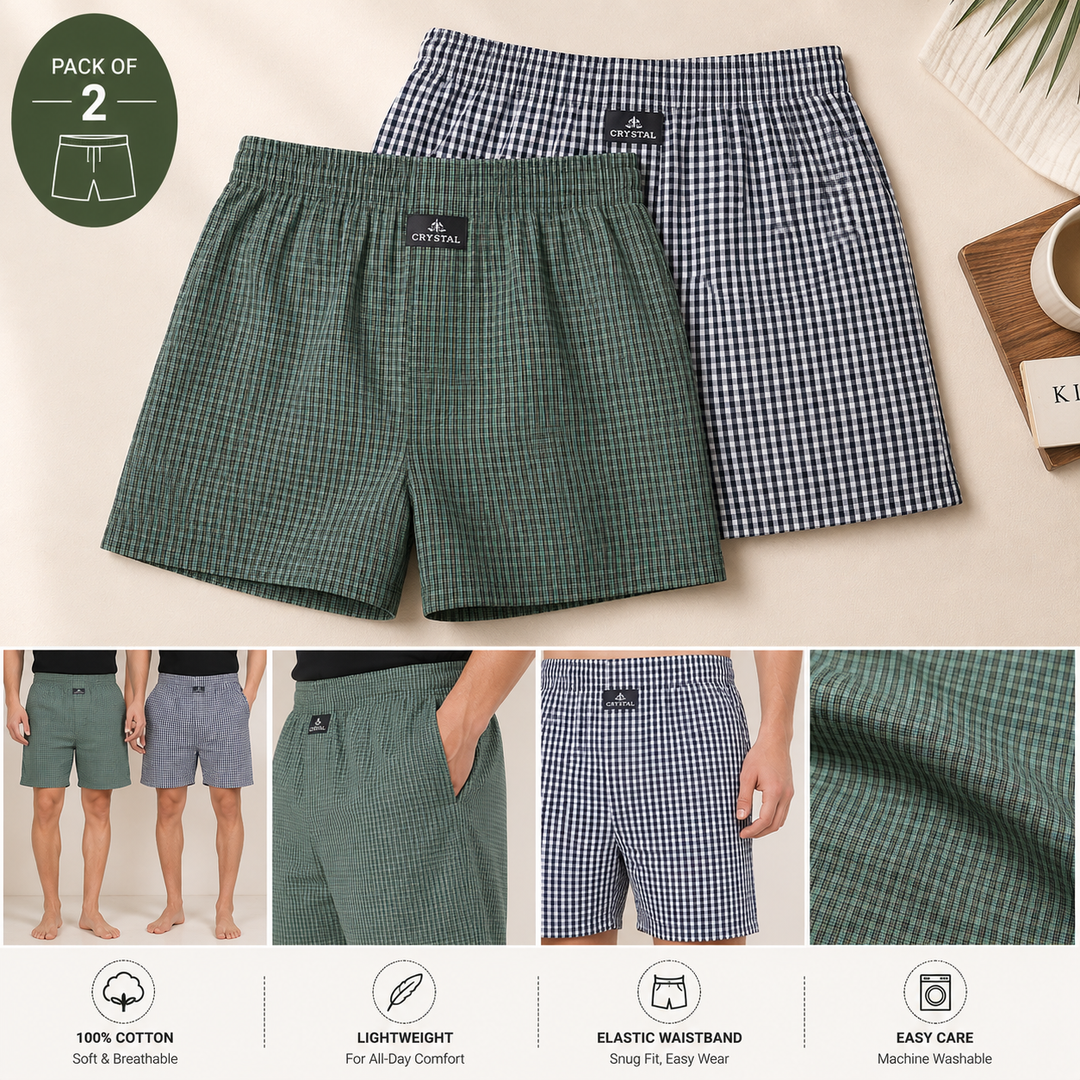 Boxer Shorts Pack of 2 (Colors may vary)