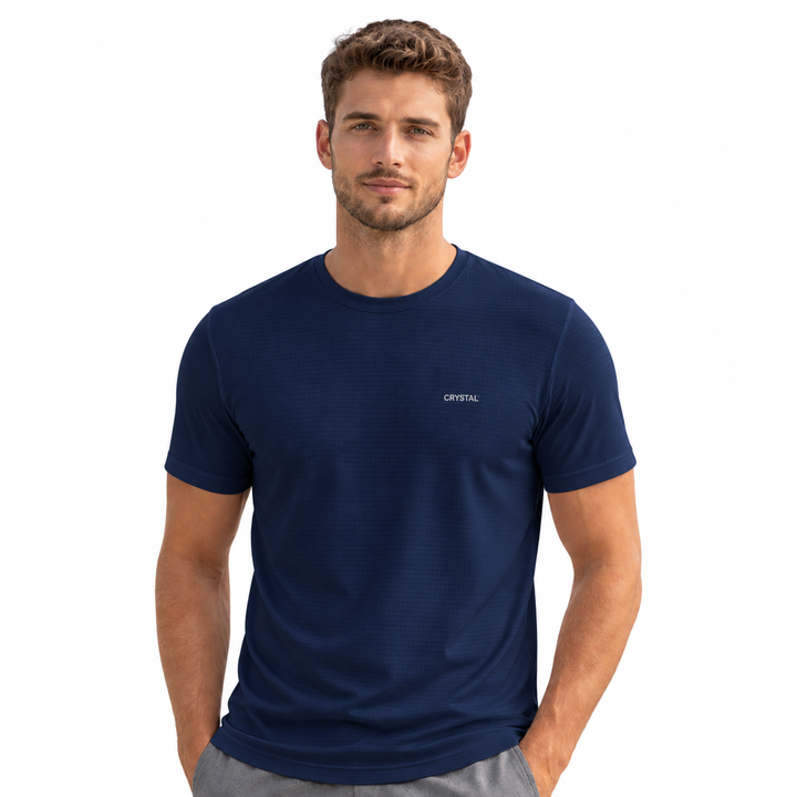 Driknit DK 05 Men’s Dry Knit Gym T-Shirt  3 Pcs Pack– Wrinkle Free, Sweat Absorbent, Quick Dry | Running, Training & Workout Tee -(Navy Blue, Turquoise blue, Pine Green)