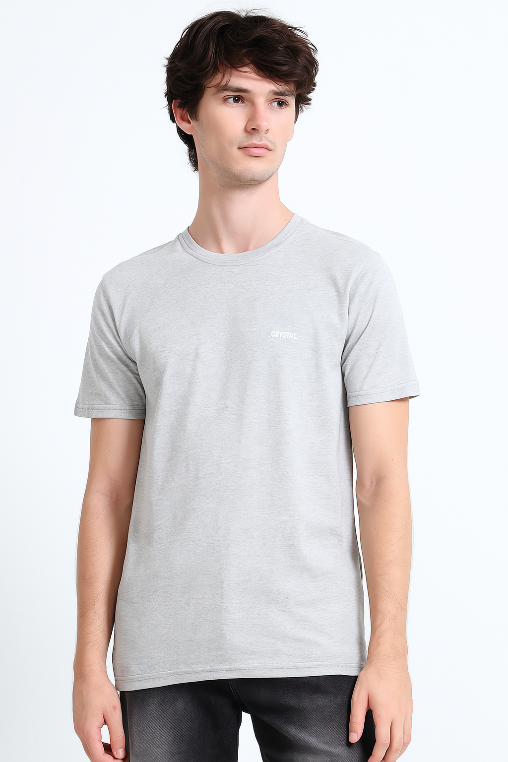 BU 07 Basic T- shirt  (Pack of 3) -(Grey Melange,White,Charcoal Melange)