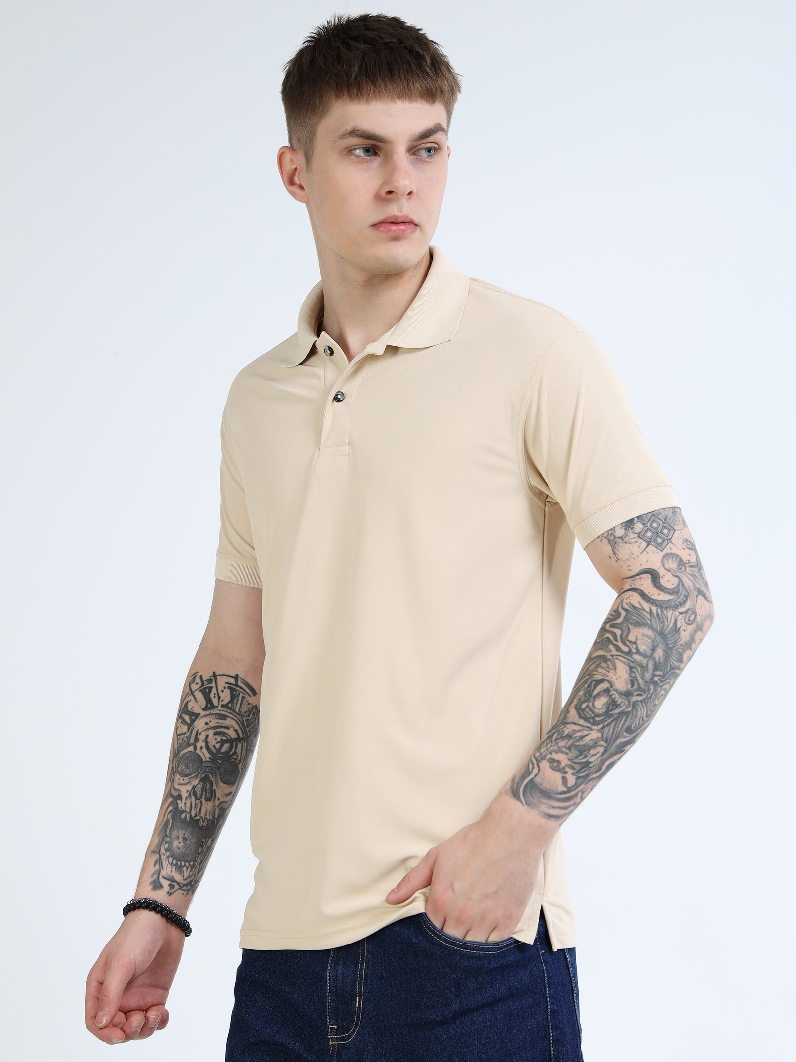 DK 01 Driknit Microfiber Polo Tshirt - Beige