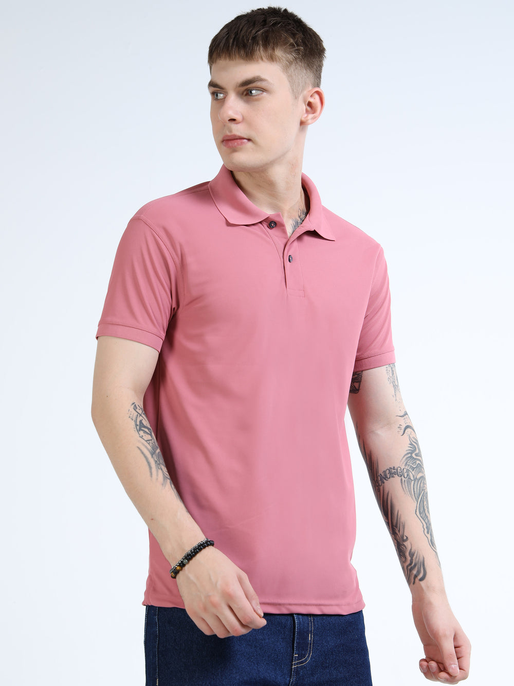 DK 01 polo t-shirt-Heather Rose