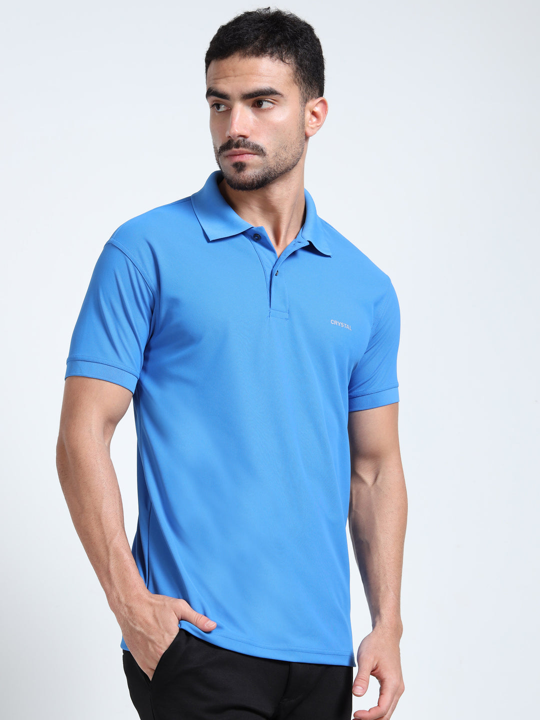 DK 01 polo t-shirt-Strong Blue