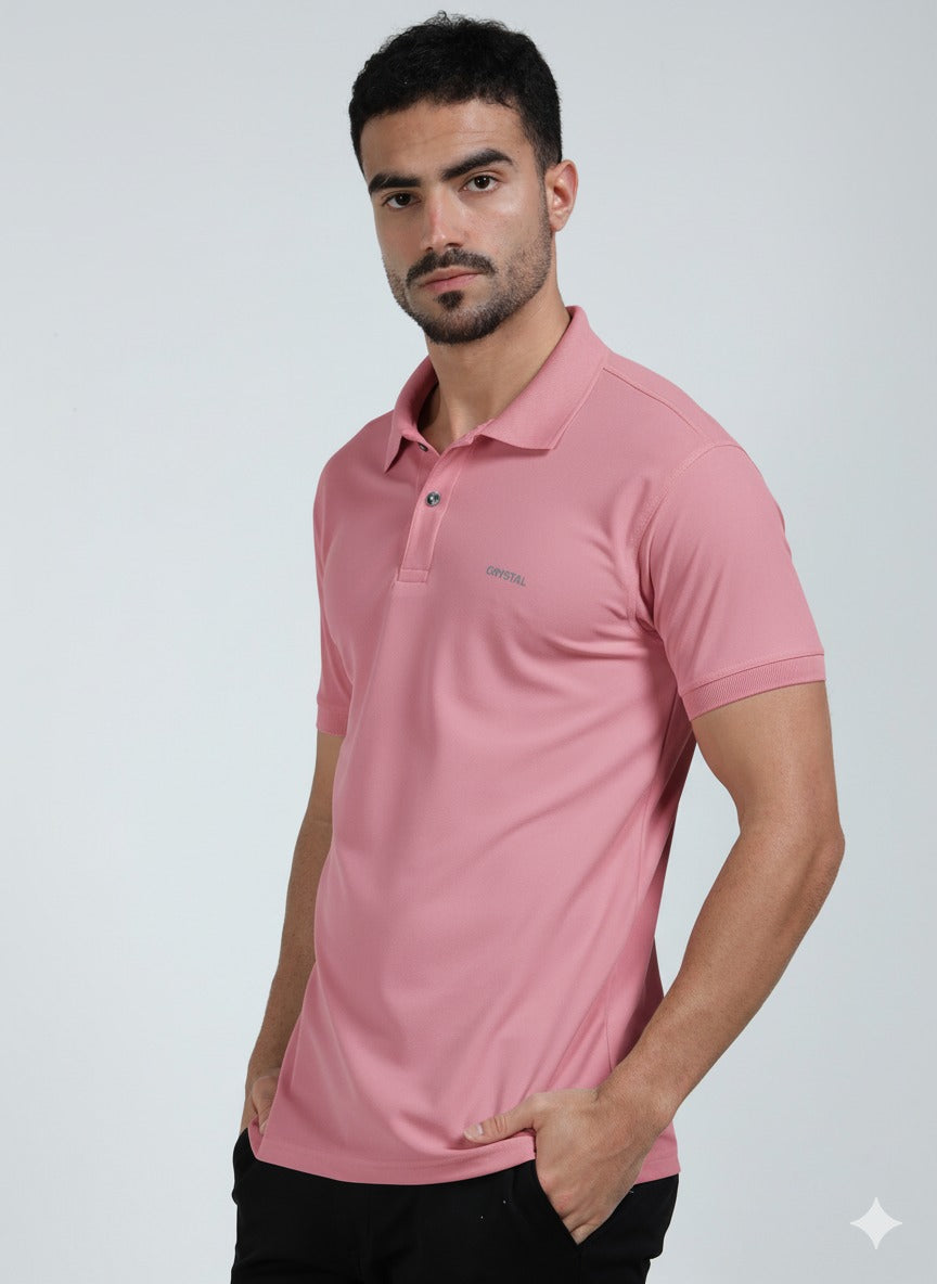 DK01 Driknit Microfiber Polo Tshirt - Heather Rose