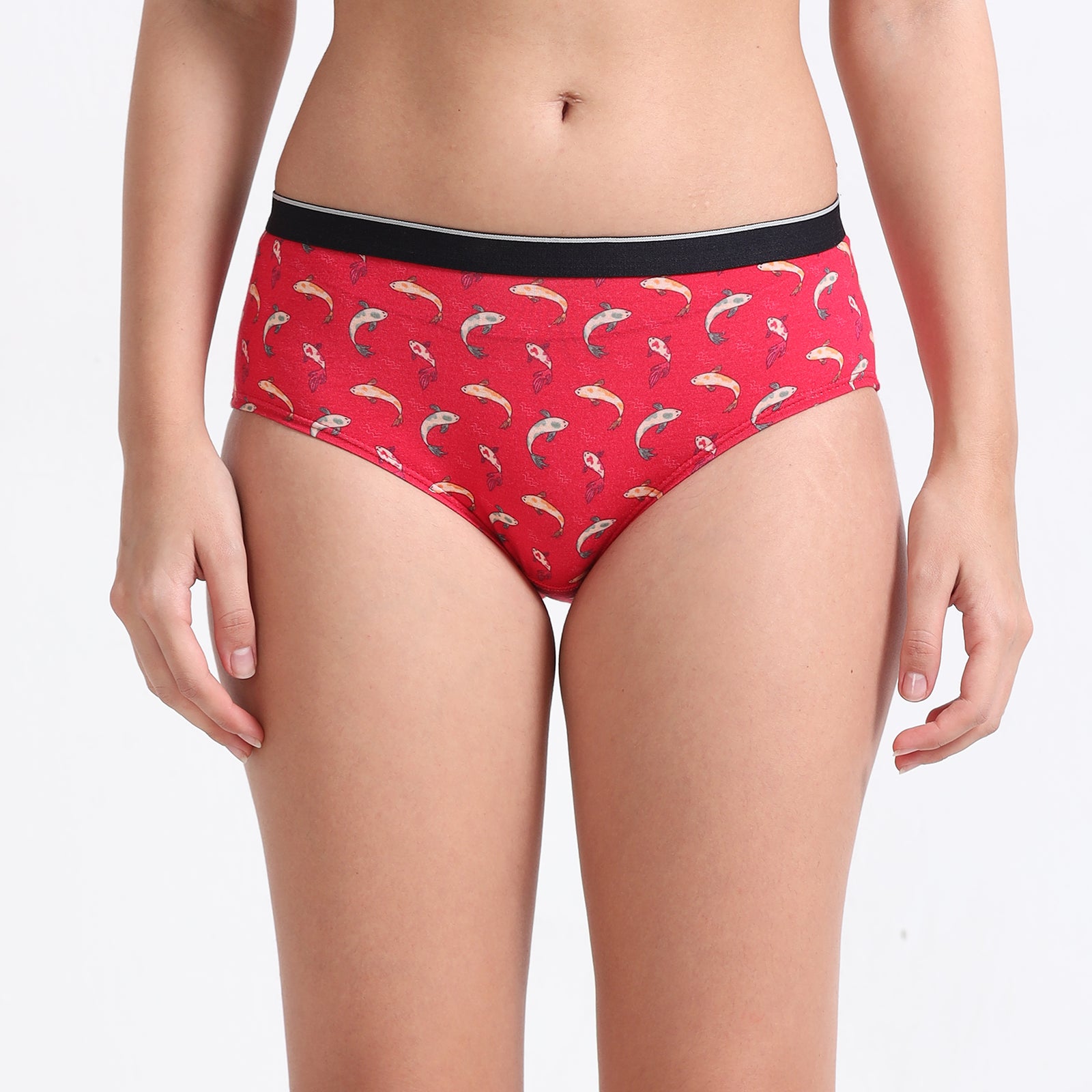 Date Modal Elastane Hipster Printed Panties- Bubblegum Sea