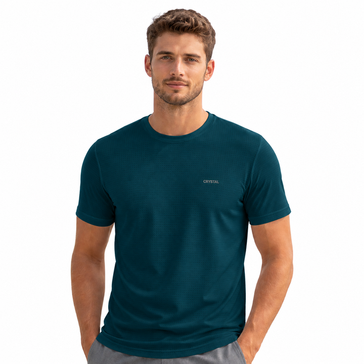 DK 05 Men’s Dry Knit Gym T-ShirDriknit t  3 Pcs Pack– Wrinkle Free, Sweat Absorbent, Quick Dry | Running, Training & Workout Tee -(Red, Turquoise blue, Airforce navy)