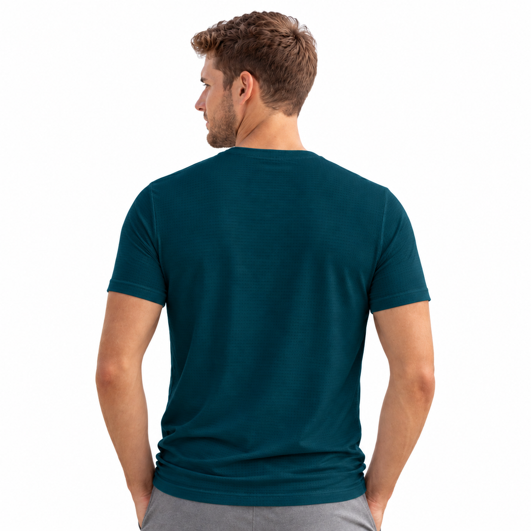 DK 05 Men’s Dry Knit Gym T-ShirDriknit t  3 Pcs Pack– Wrinkle Free, Sweat Absorbent, Quick Dry | Running, Training & Workout Tee -(Red, Turquoise blue, Airforce navy)