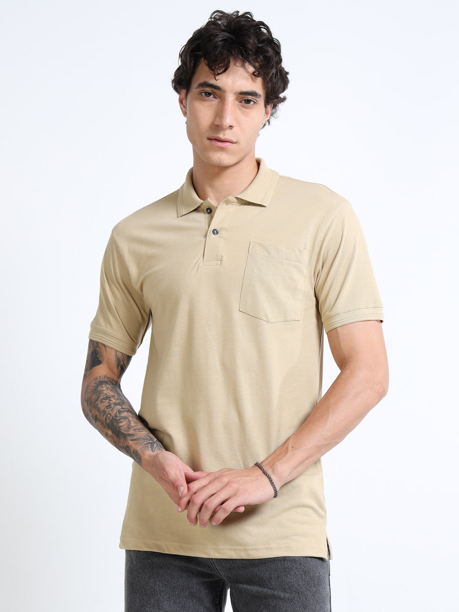 LE 21 polo t-shirt-Beige