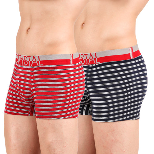 Stripo Cotton Elastane Stretch Trunks - Assorted (Pack of 2)