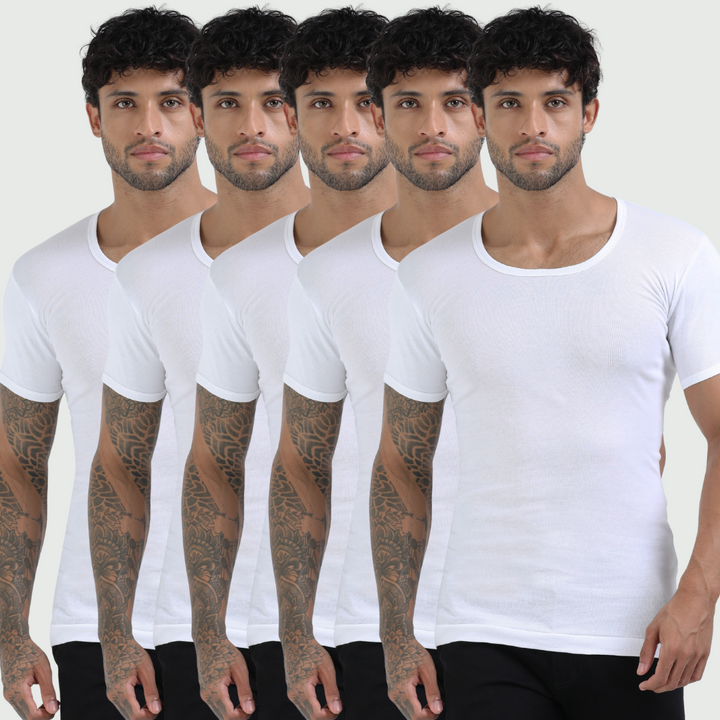 CA 305 Rib Half Sleeve Vest  RNS (Pack of 5)