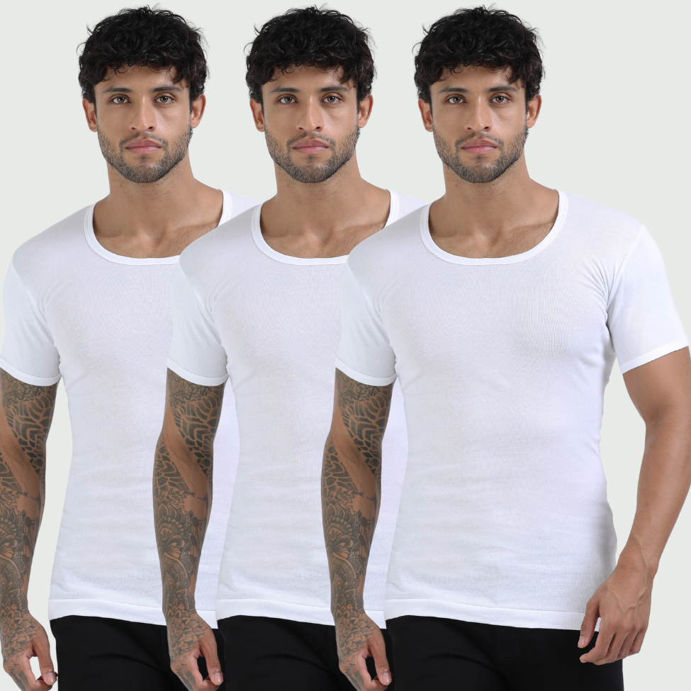 CA 305 Rib Half Sleeve Vest  RNS  (Pack of 3)