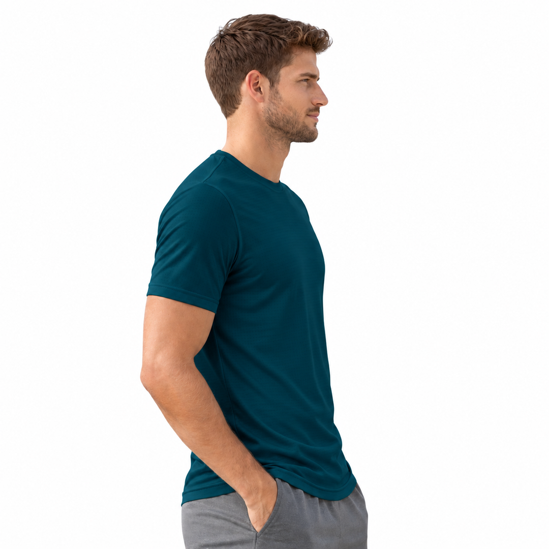 DK 05 Men’s Dry Knit Gym T-ShirDriknit t  3 Pcs Pack– Wrinkle Free, Sweat Absorbent, Quick Dry | Running, Training & Workout Tee -(Red, Turquoise blue, Airforce navy)