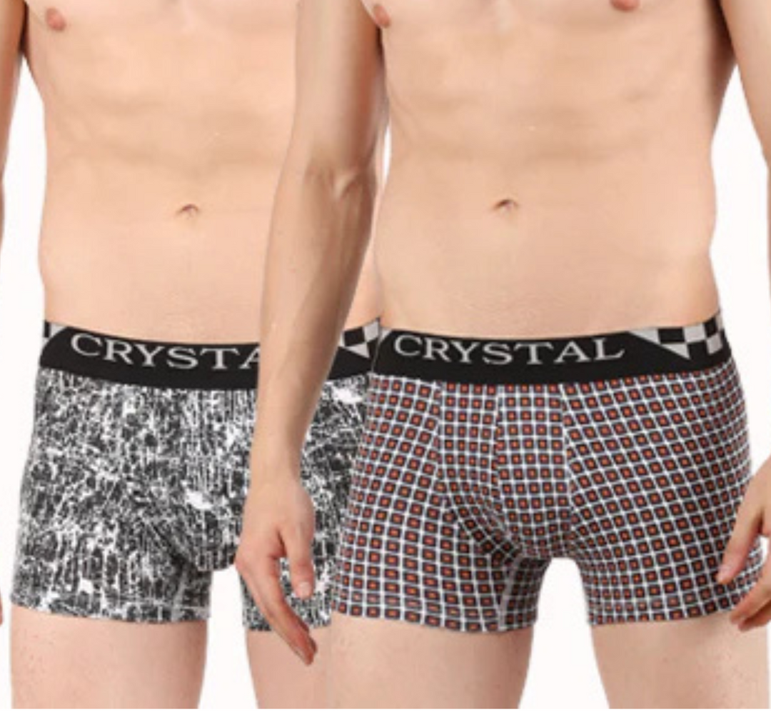 Hola Cotton Elastane Stretch  Trunks  - Assorted (Pack of 2)