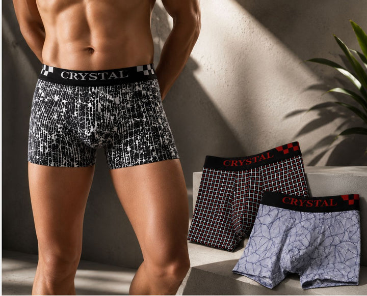 Hola Cotton Elastane Stretch  Trunks  - Assorted (Pack of 3)