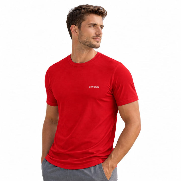 Driknit DK 05 Men’s Dry Knit Gym T-Shirt  3 Pcs Pack– Wrinkle Free, Sweat Absorbent, Quick Dry | Running, Training & Workout Tee -(Dark grey, Navy, Red)