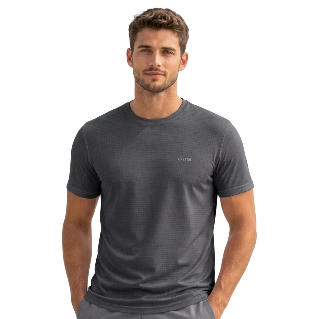 Driknit DK 05 Men’s Dry Knit Gym T-Shirt  3 Pcs Pack– Wrinkle Free, Sweat Absorbent, Quick Dry | Running, Training & Workout Tee -(Dark grey, Navy, Red)