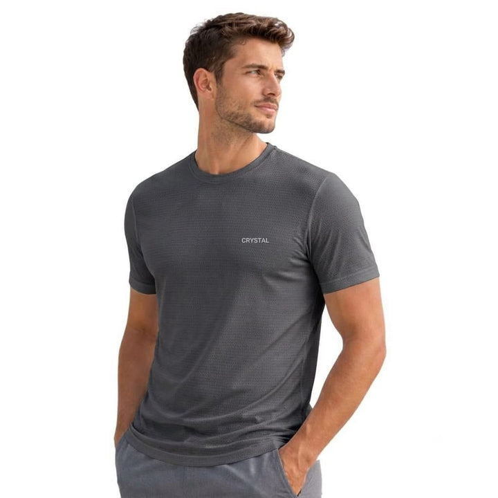 Driknit DK 05 Men’s Dry Knit Gym T-Shirt  3 Pcs Pack– Wrinkle Free, Sweat Absorbent, Quick Dry | Running, Training & Workout Tee -(Dark grey, Navy, Red)