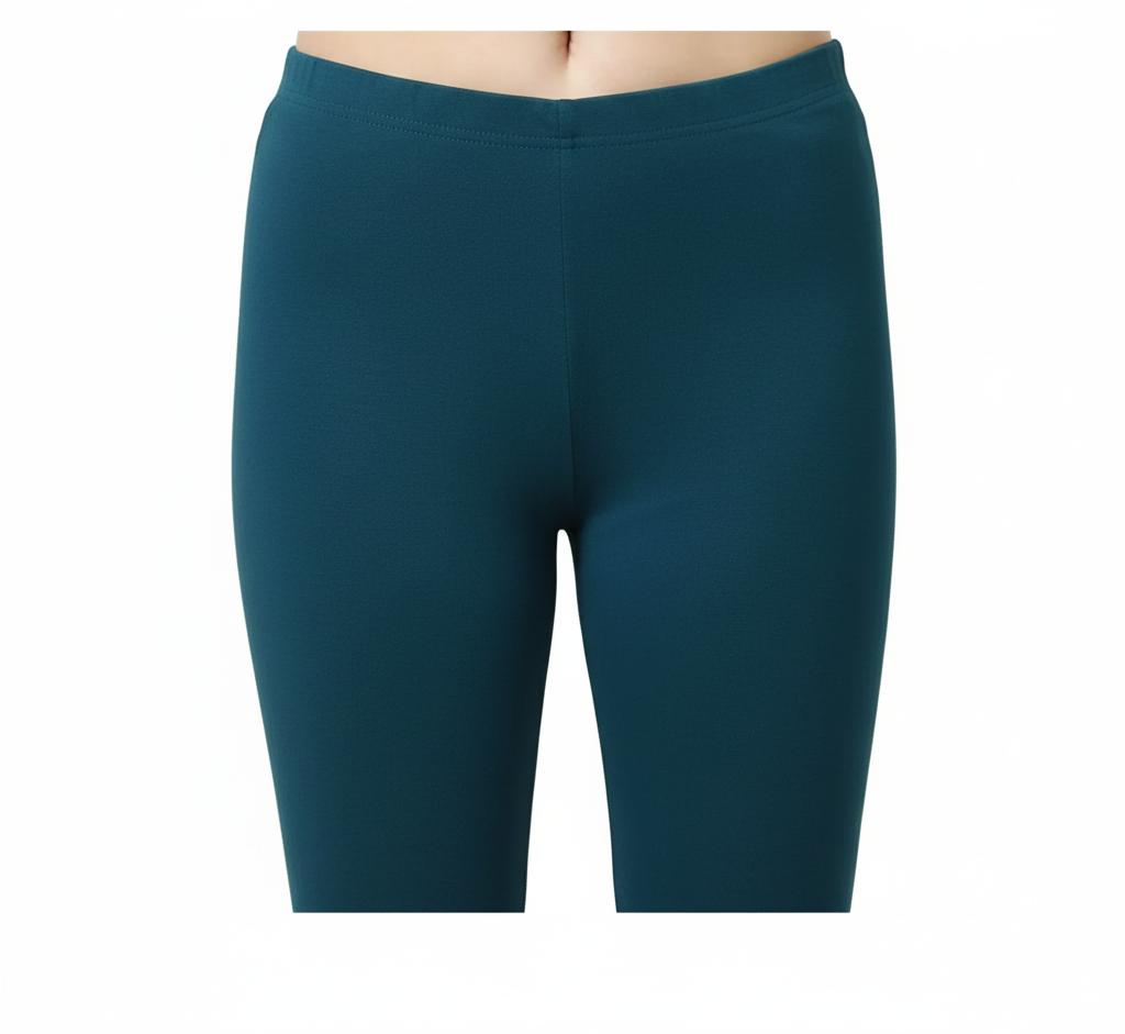 Ankle Length Cotton Elastane  Leggings - Airforce Navy